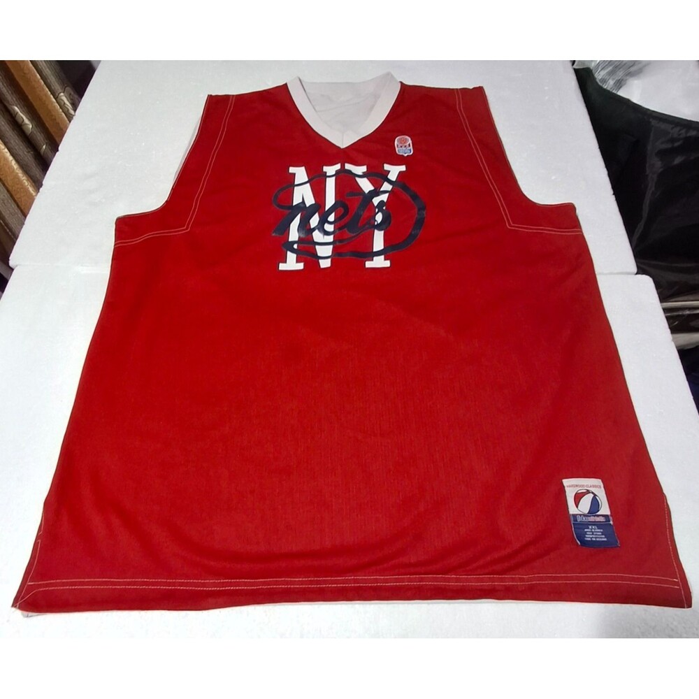 Vintage FUBU Hardwood Classics NY Nets Jersey Reversible Red White XXL 05 Retro